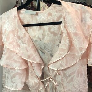 Barbara Harris Pink Top Wit Tie